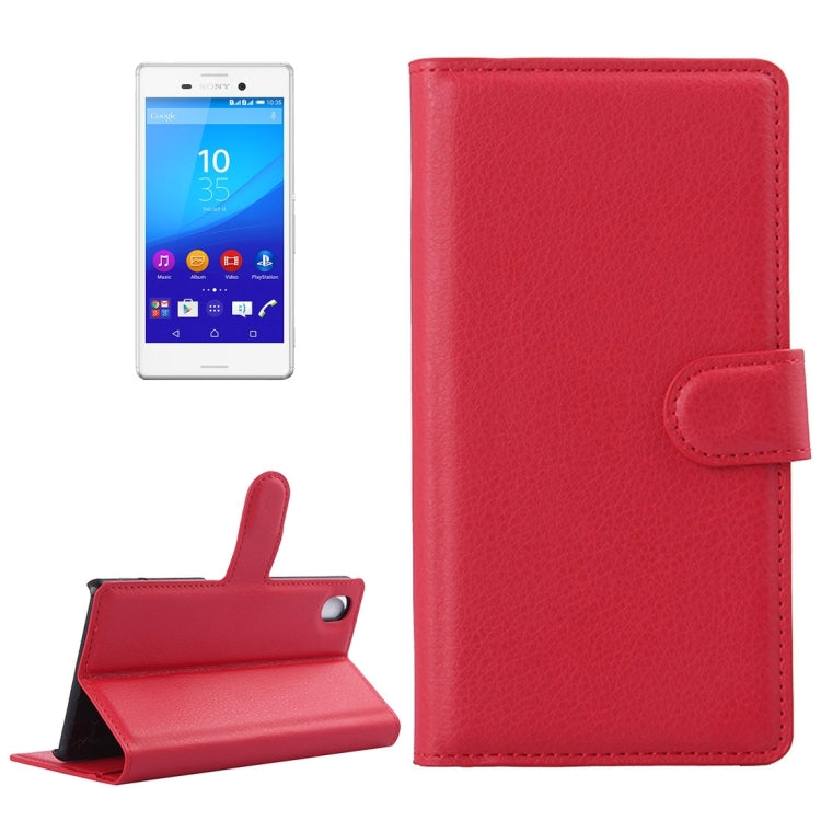 For Sony Xperia M4 Aqua Litchi Texture Horizontal Flip Leather Case with Holder & Card Slots & Wallet