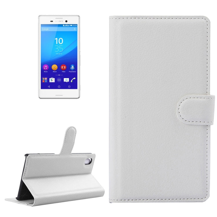 For Sony Xperia M4 Aqua Litchi Texture Horizontal Flip Leather Case with Holder & Card Slots & Wallet