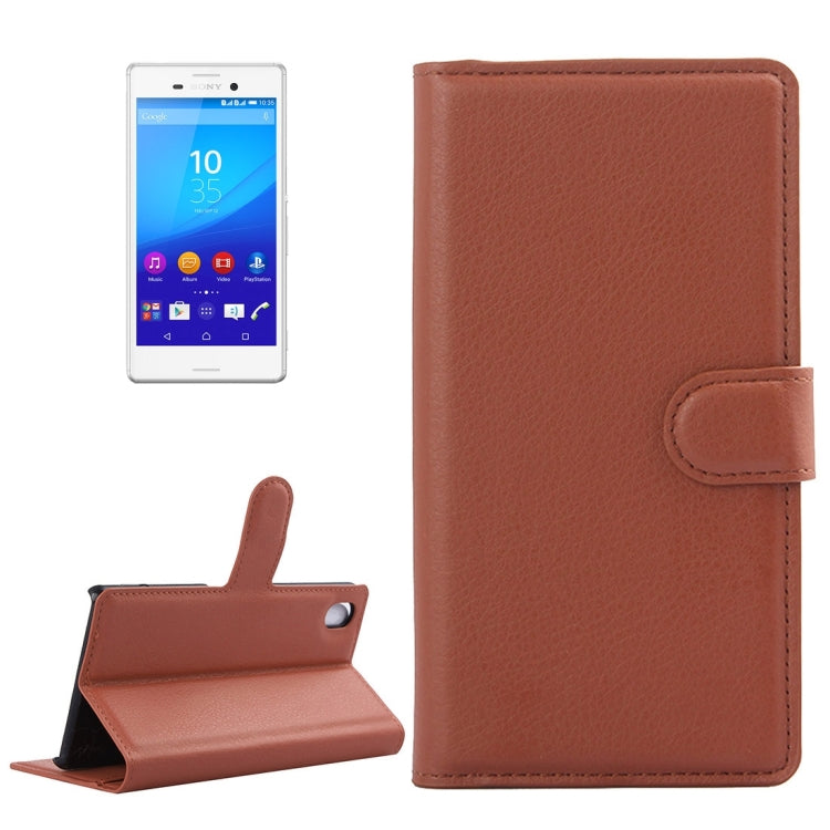 For Sony Xperia M4 Aqua Litchi Texture Horizontal Flip Leather Case with Holder & Card Slots & Wallet