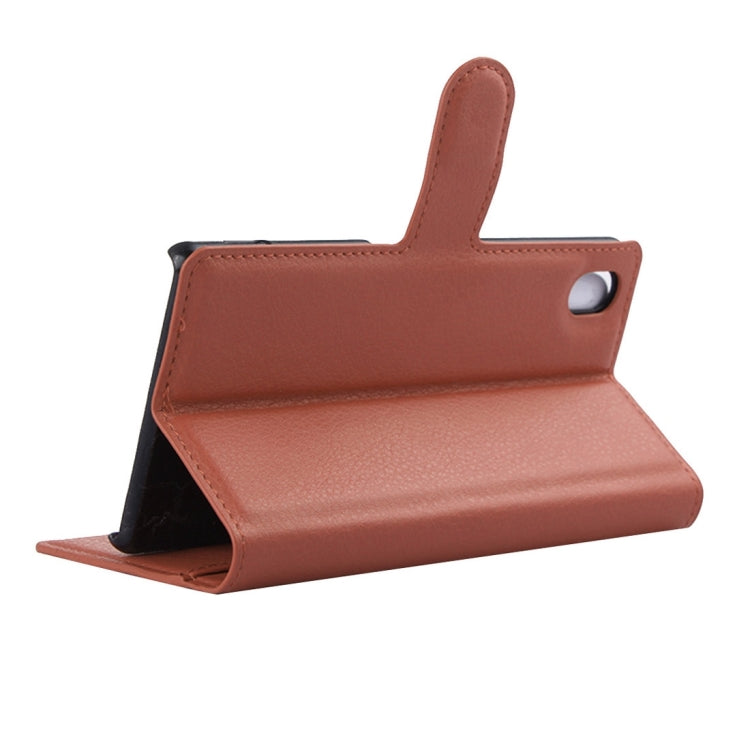 For Sony Xperia M4 Aqua Litchi Texture Horizontal Flip Leather Case with Holder & Card Slots & Wallet