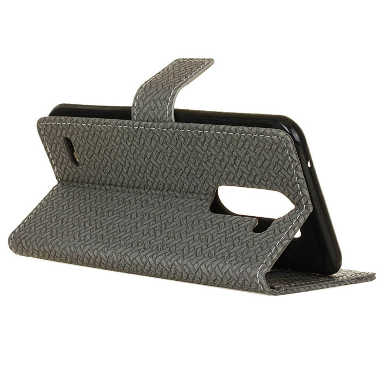 For LG X Mach Knit Texture Horizontal Flip Leather Case with Holder & Card Slots & Wallet & Photo Frame