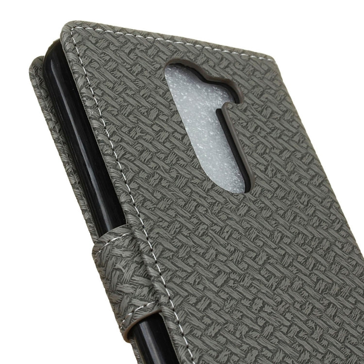 For LG X Mach Knit Texture Horizontal Flip Leather Case with Holder & Card Slots & Wallet & Photo Frame