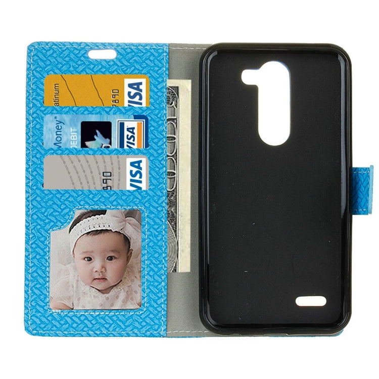 For LG X Mach Knit Texture Horizontal Flip Leather Case with Holder & Card Slots & Wallet & Photo Frame