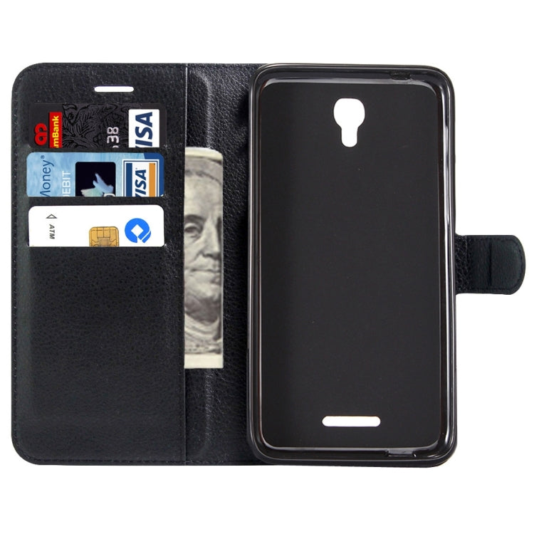 For Alcatel Pixi 4 (5.5) / 5012G / 5012F Litchi Texture Horizontal Flip Leather Case with Magnetic Buckle & Holder & Card Slots & Wallet