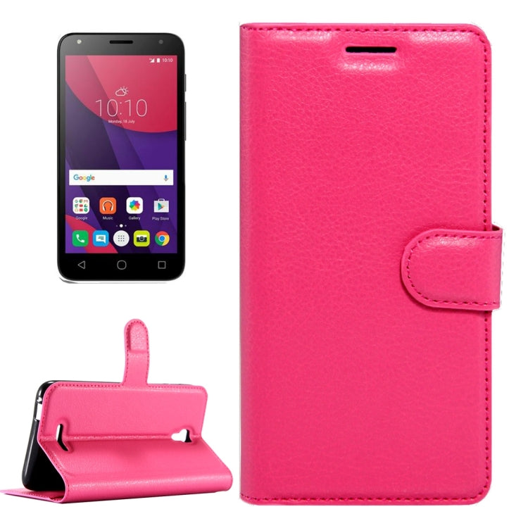 For Alcatel Pixi 4 (5.5) / 5012G / 5012F Litchi Texture Horizontal Flip Leather Case with Magnetic Buckle & Holder & Card Slots & Wallet