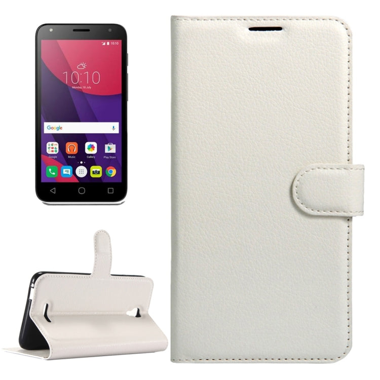 For Alcatel Pixi 4 (5.5) / 5012G / 5012F Litchi Texture Horizontal Flip Leather Case with Magnetic Buckle & Holder & Card Slots & Wallet