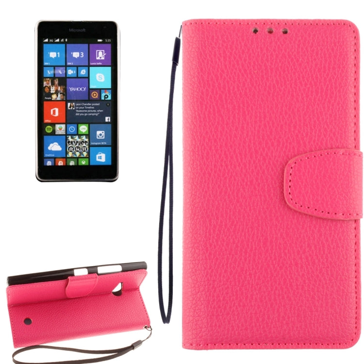 For Nokia Lumia 730 Litchi Texture Horizontal Flip Leather Case with Holder & Card Slots & Wallet & Photo Frame & Lanyard