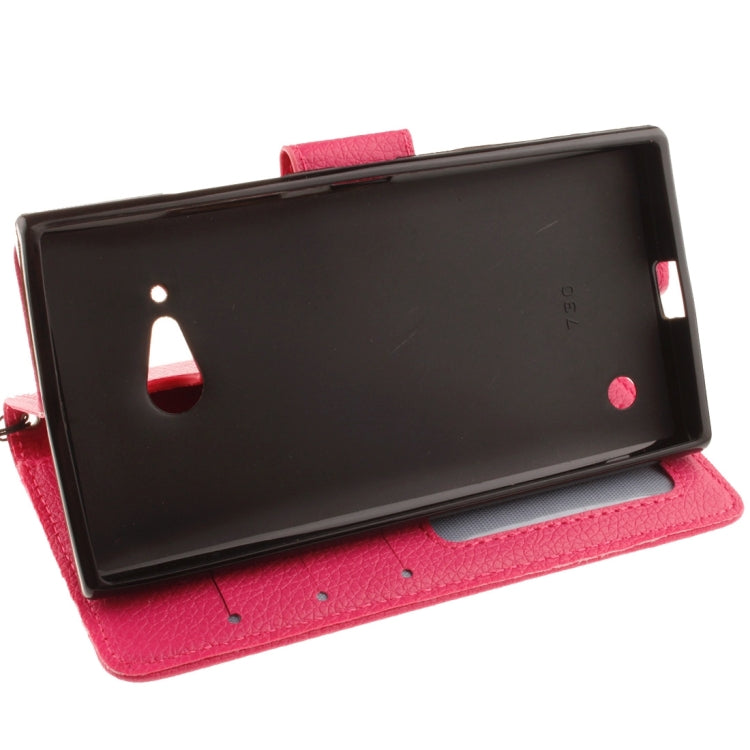 For Nokia Lumia 730 Litchi Texture Horizontal Flip Leather Case with Holder & Card Slots & Wallet & Photo Frame & Lanyard