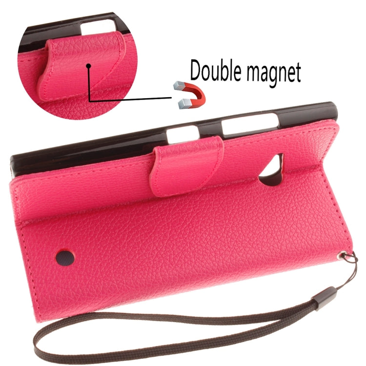 For Nokia Lumia 730 Litchi Texture Horizontal Flip Leather Case with Holder & Card Slots & Wallet & Photo Frame & Lanyard