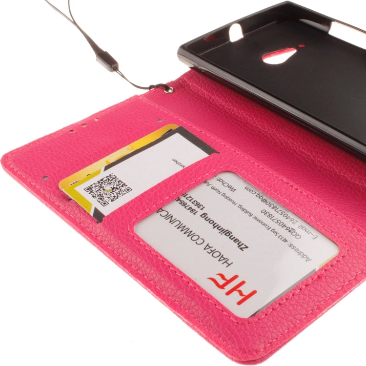 For Nokia Lumia 730 Litchi Texture Horizontal Flip Leather Case with Holder & Card Slots & Wallet & Photo Frame & Lanyard