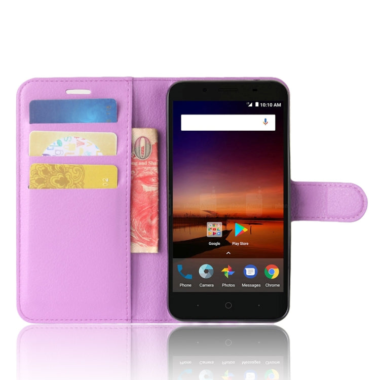 For ZTE  Tempo X / N9137 Litchi Texture Horizontal Flip Leather Case with Holder & Card Slots & Wallet