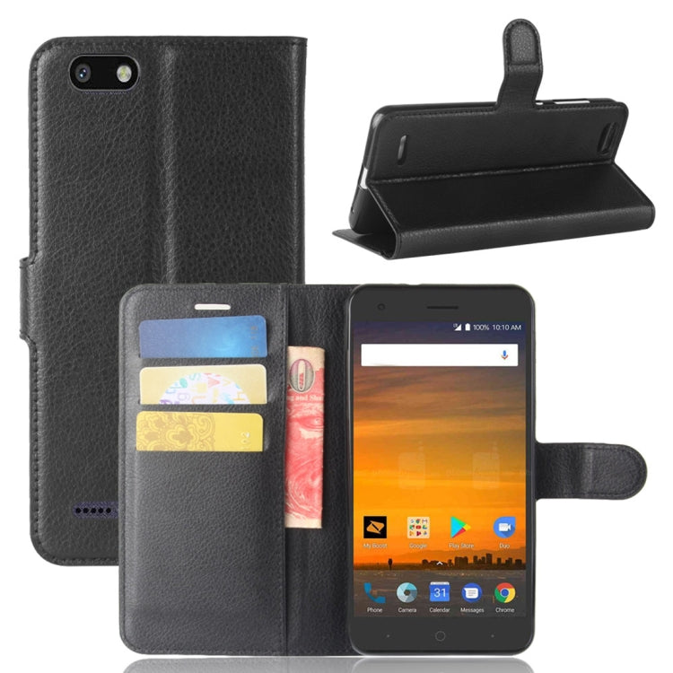 ZTE Blade Force / N9517 Litchi Texture Horizontal Flip Leather Case with Holder & Card Slots & Wallet