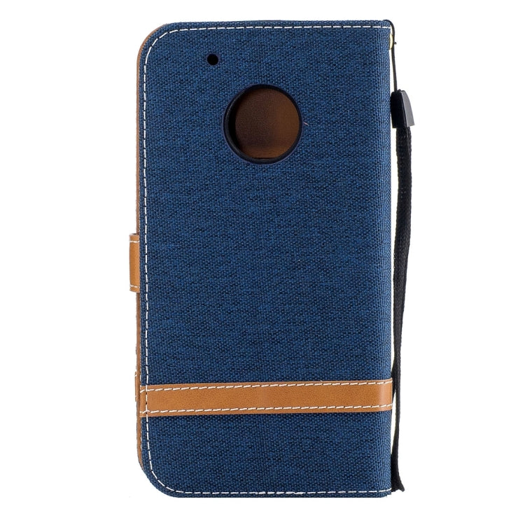 For Motorola Moto G5 Plus Denim Texture Leather Case with Holder & Card Slots & Wallet & Lanyard