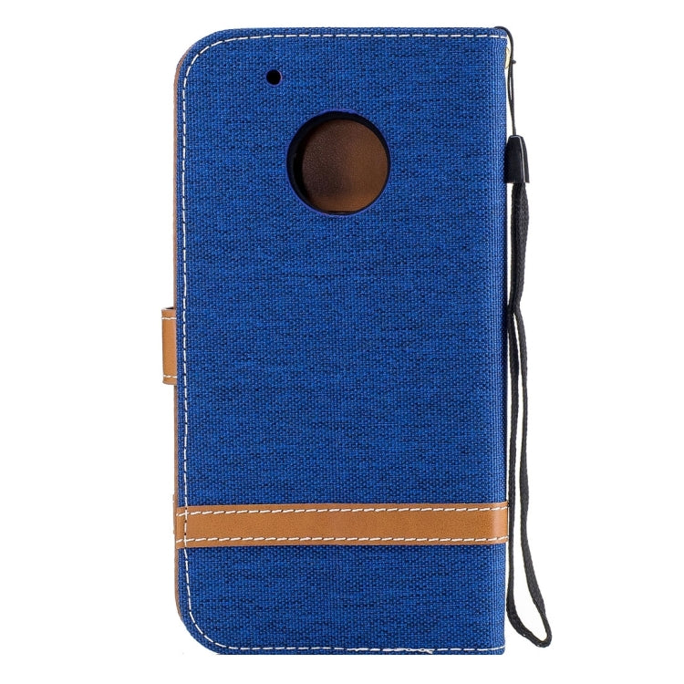 For Motorola Moto G5 Plus Denim Texture Leather Case with Holder & Card Slots & Wallet & Lanyard