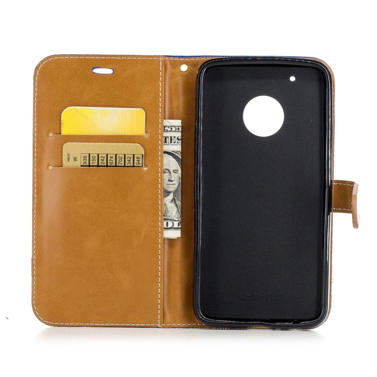 For Motorola Moto G5 Plus Denim Texture Leather Case with Holder & Card Slots & Wallet & Lanyard