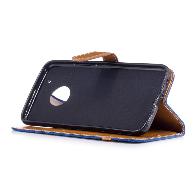 For Motorola Moto G5 Plus Denim Texture Leather Case with Holder & Card Slots & Wallet & Lanyard