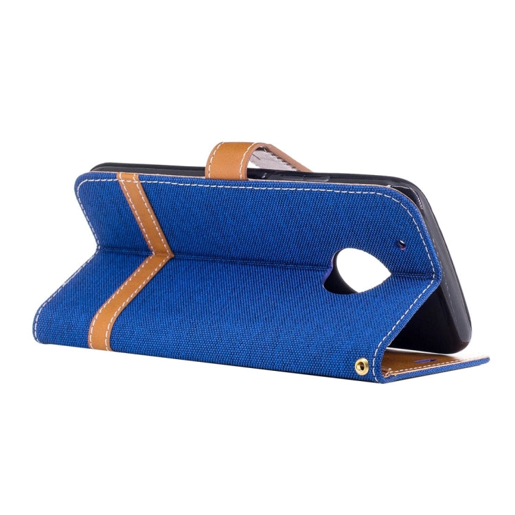 For Motorola Moto G5 Plus Denim Texture Leather Case with Holder & Card Slots & Wallet & Lanyard