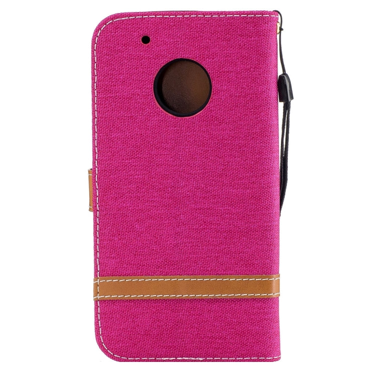 For Motorola Moto G5 Plus Denim Texture Leather Case with Holder & Card Slots & Wallet & Lanyard