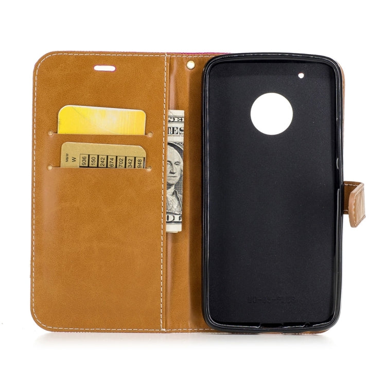 For Motorola Moto G5 Plus Denim Texture Leather Case with Holder & Card Slots & Wallet & Lanyard