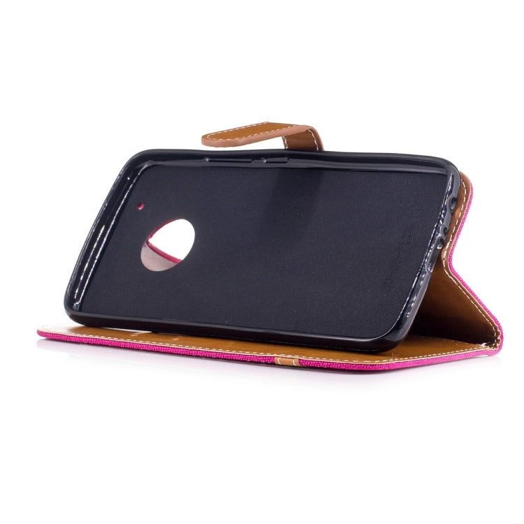 For Motorola Moto G5 Plus Denim Texture Leather Case with Holder & Card Slots & Wallet & Lanyard