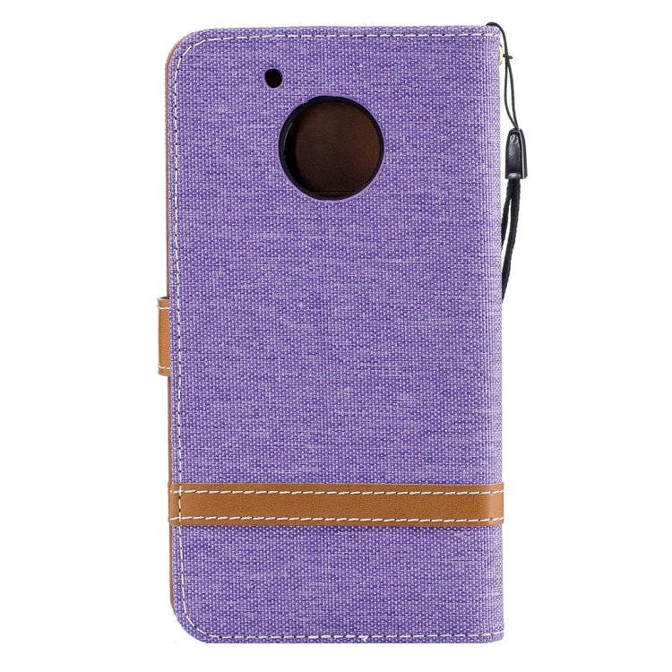 For Motorola Moto G5 Plus Denim Texture Leather Case with Holder & Card Slots & Wallet & Lanyard