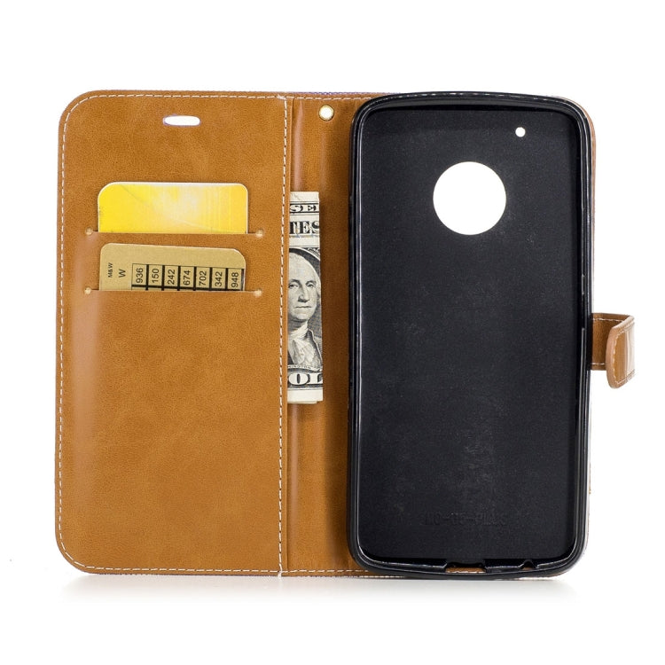 For Motorola Moto G5 Plus Denim Texture Leather Case with Holder & Card Slots & Wallet & Lanyard