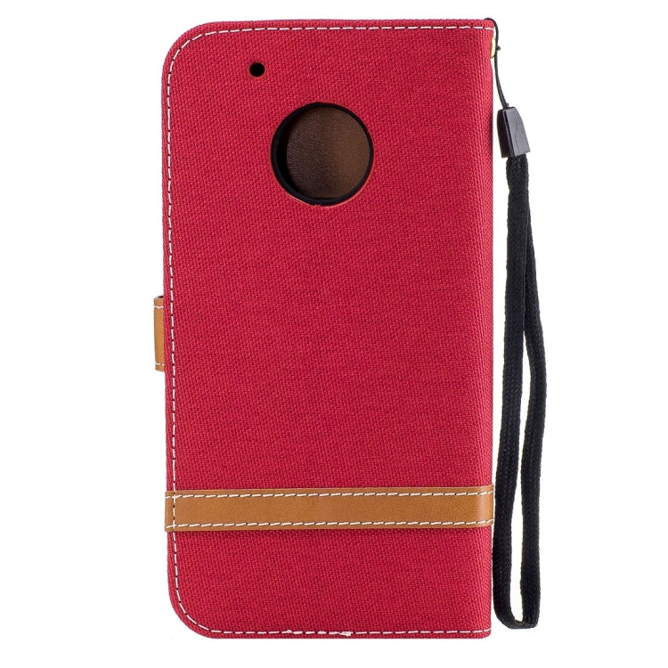 For Motorola Moto G5 Plus Denim Texture Leather Case with Holder & Card Slots & Wallet & Lanyard
