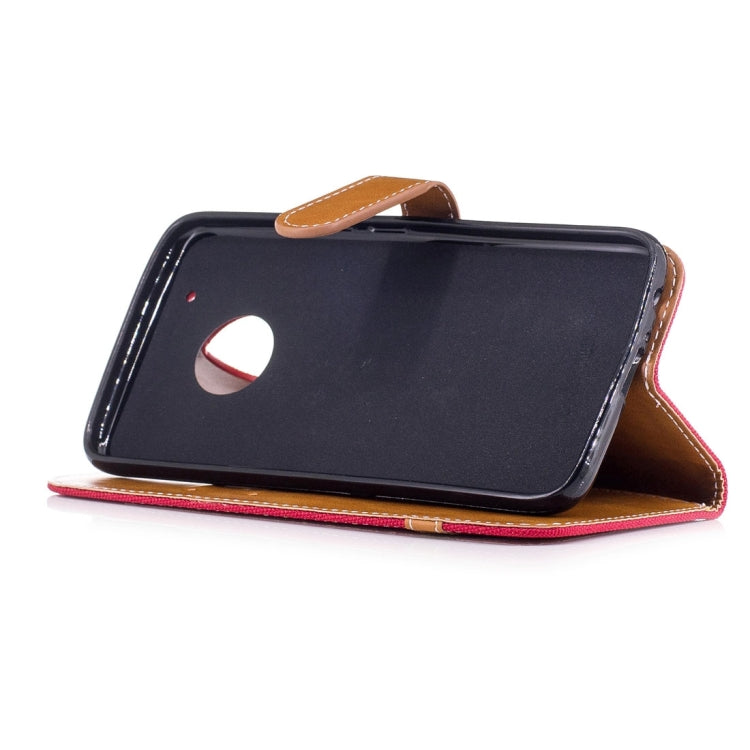 For Motorola Moto G5 Plus Denim Texture Leather Case with Holder & Card Slots & Wallet & Lanyard