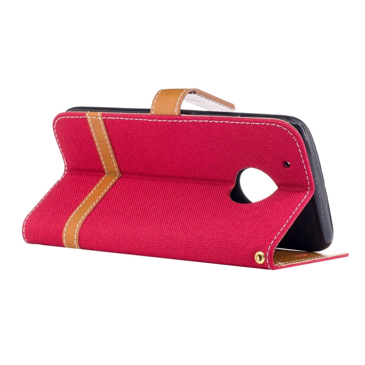 For Motorola Moto G5 Plus Denim Texture Leather Case with Holder & Card Slots & Wallet & Lanyard