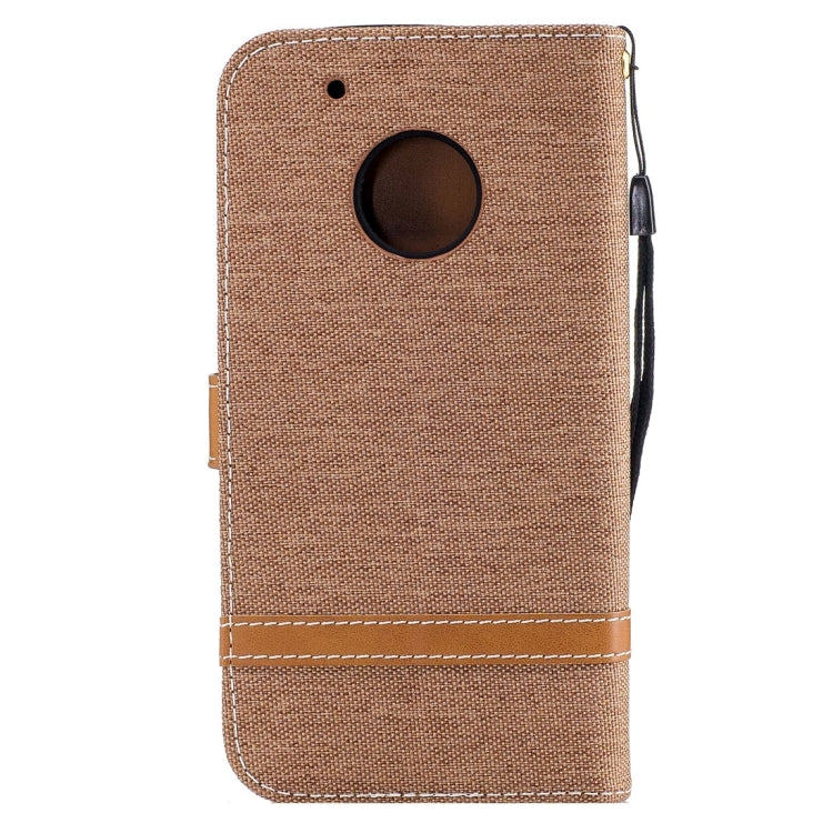 For Motorola Moto G5 Plus Denim Texture Leather Case with Holder & Card Slots & Wallet & Lanyard