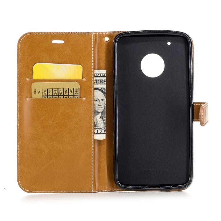 For Motorola Moto G5 Plus Denim Texture Leather Case with Holder & Card Slots & Wallet & Lanyard