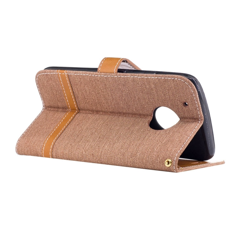 For Motorola Moto G5 Plus Denim Texture Leather Case with Holder & Card Slots & Wallet & Lanyard