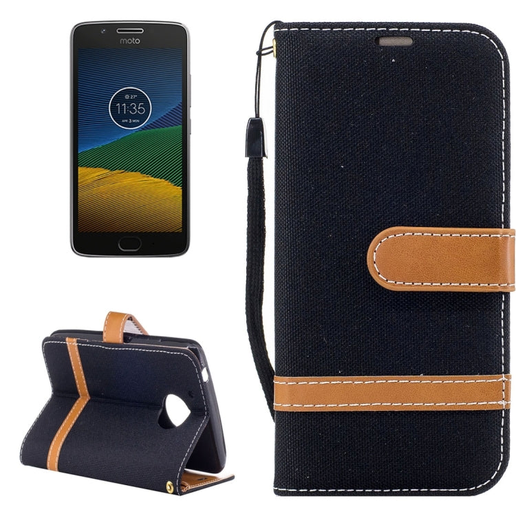 For Motorola Moto G (5th Gen.) Denim Texture Leather Case with Holder & Card Slots & Wallet & Lanyard