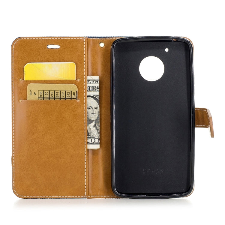 For Motorola Moto G (5th Gen.) Denim Texture Leather Case with Holder & Card Slots & Wallet & Lanyard
