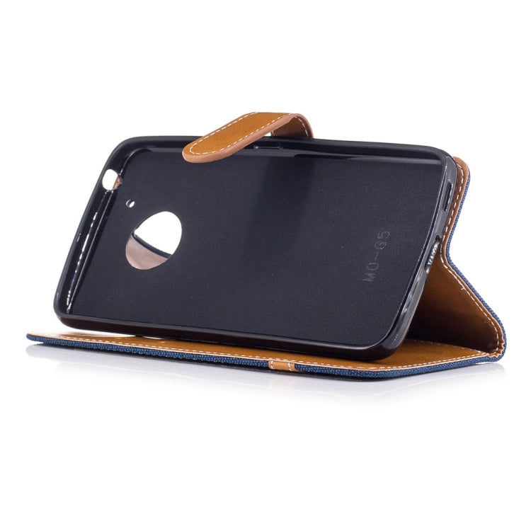 For Motorola Moto G (5th Gen.) Denim Texture Leather Case with Holder & Card Slots & Wallet & Lanyard