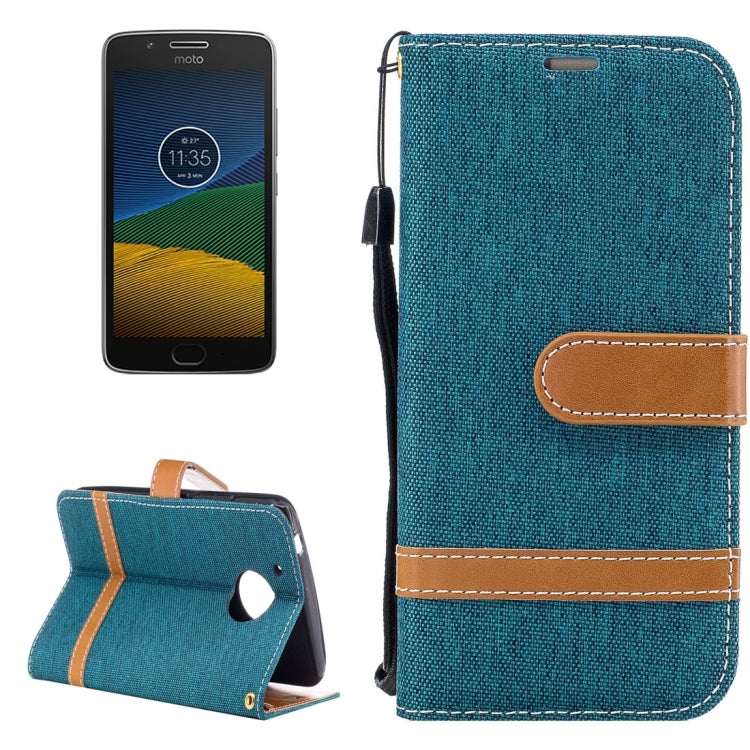 For Motorola Moto G (5th Gen.) Denim Texture Leather Case with Holder & Card Slots & Wallet & Lanyard
