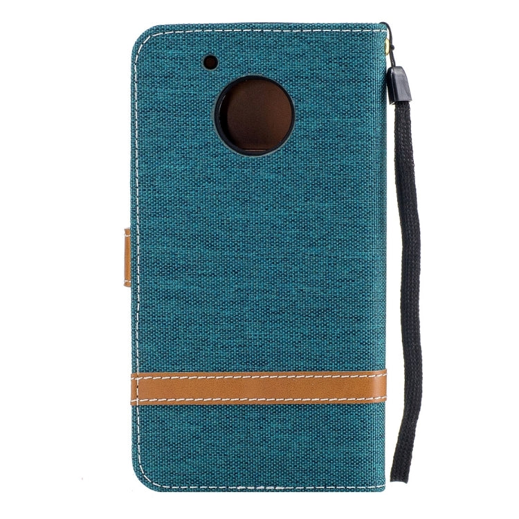 For Motorola Moto G (5th Gen.) Denim Texture Leather Case with Holder & Card Slots & Wallet & Lanyard