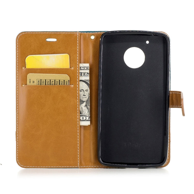 For Motorola Moto G (5th Gen.) Denim Texture Leather Case with Holder & Card Slots & Wallet & Lanyard