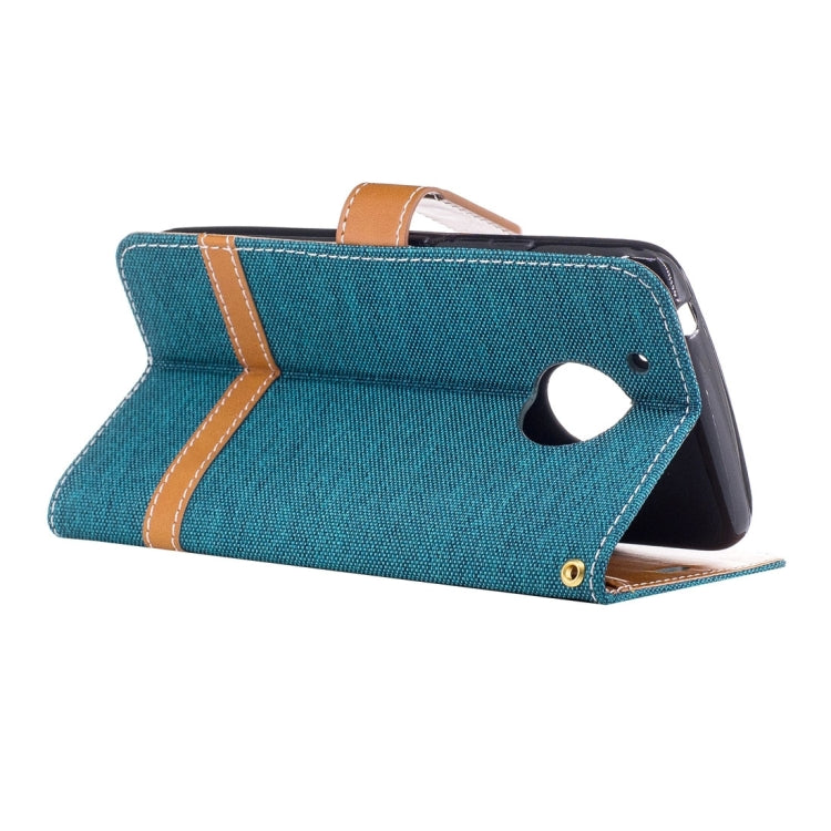For Motorola Moto G (5th Gen.) Denim Texture Leather Case with Holder & Card Slots & Wallet & Lanyard