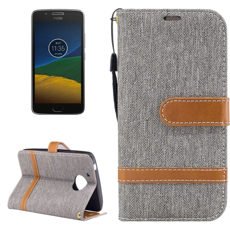 For Motorola Moto G (5th Gen.) Denim Texture Leather Case with Holder & Card Slots & Wallet & Lanyard