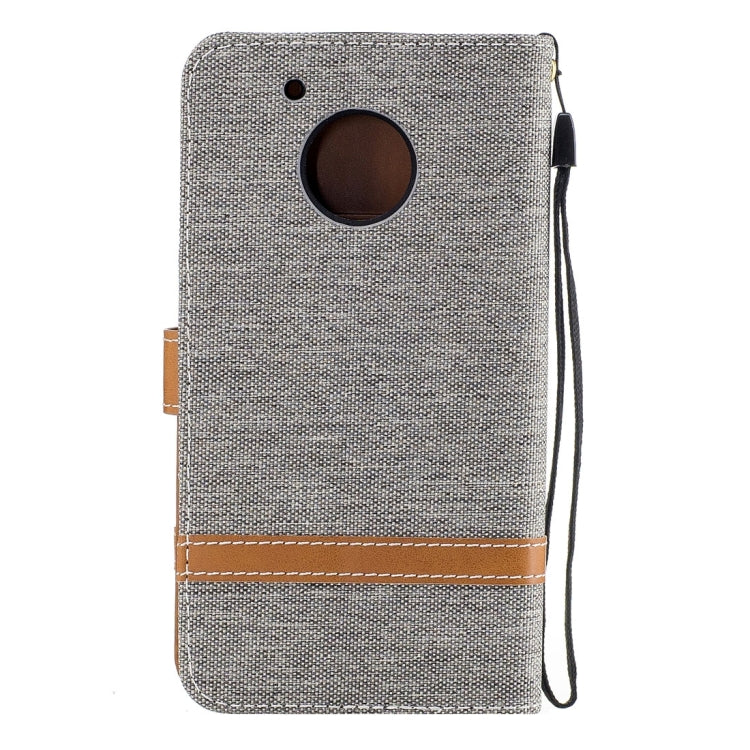 For Motorola Moto G (5th Gen.) Denim Texture Leather Case with Holder & Card Slots & Wallet & Lanyard