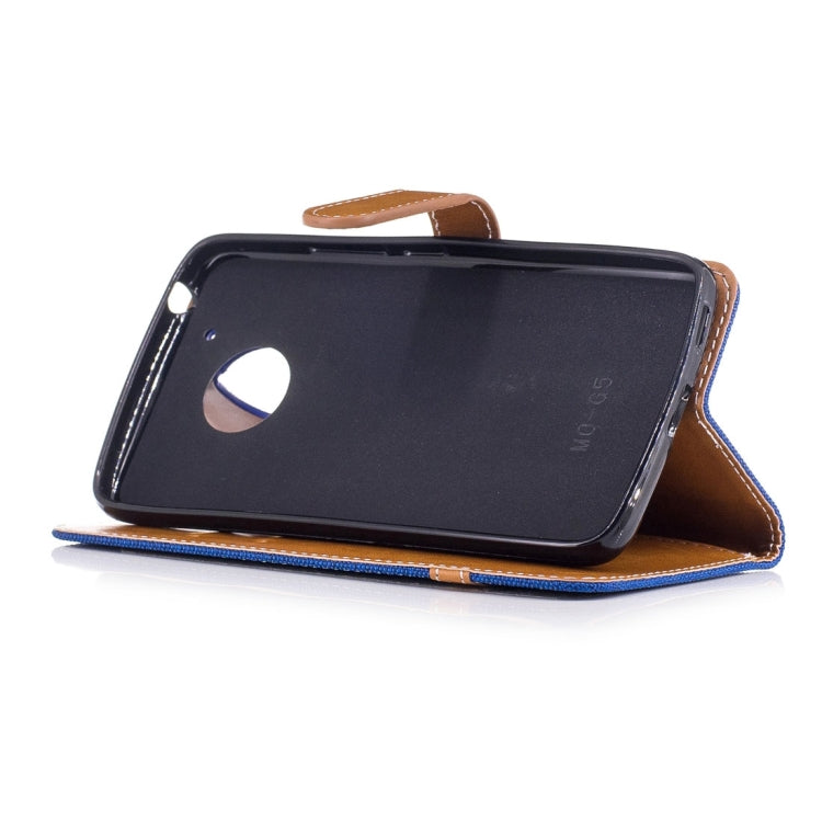 For Motorola Moto G (5th Gen.) Denim Texture Leather Case with Holder & Card Slots & Wallet & Lanyard