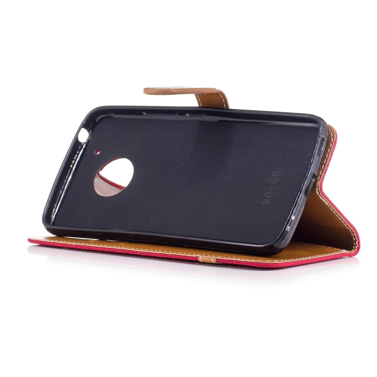 For Motorola Moto G (5th Gen.) Denim Texture Leather Case with Holder & Card Slots & Wallet & Lanyard