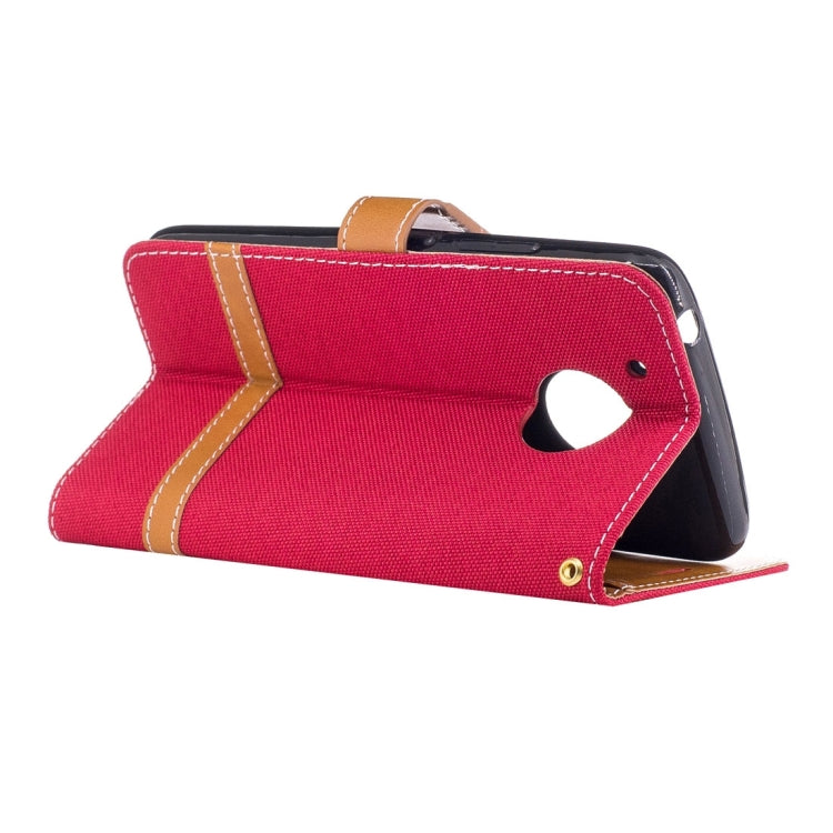 For Motorola Moto G (5th Gen.) Denim Texture Leather Case with Holder & Card Slots & Wallet & Lanyard