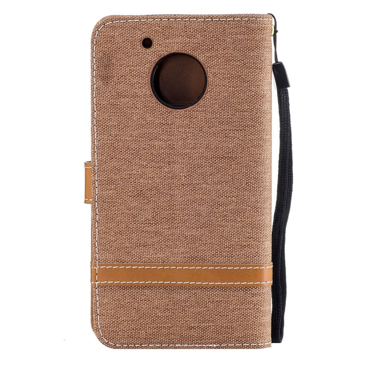 For Motorola Moto G (5th Gen.) Denim Texture Leather Case with Holder & Card Slots & Wallet & Lanyard