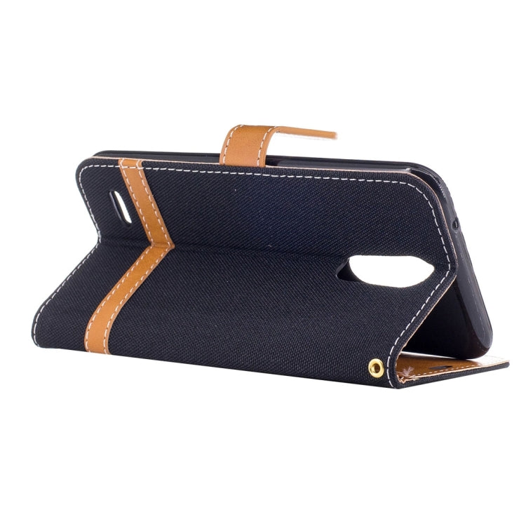 For LG K10 (2017) Denim Texture Leather Case with Holder & Card Slots & Wallet & Lanyard