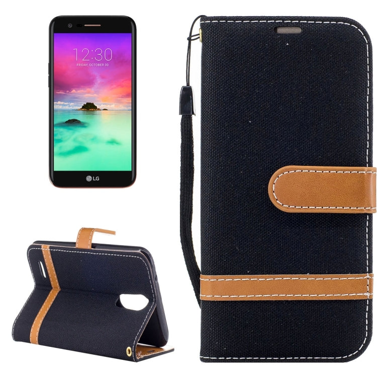 For LG K10 (2017) Denim Texture Leather Case with Holder & Card Slots & Wallet & Lanyard