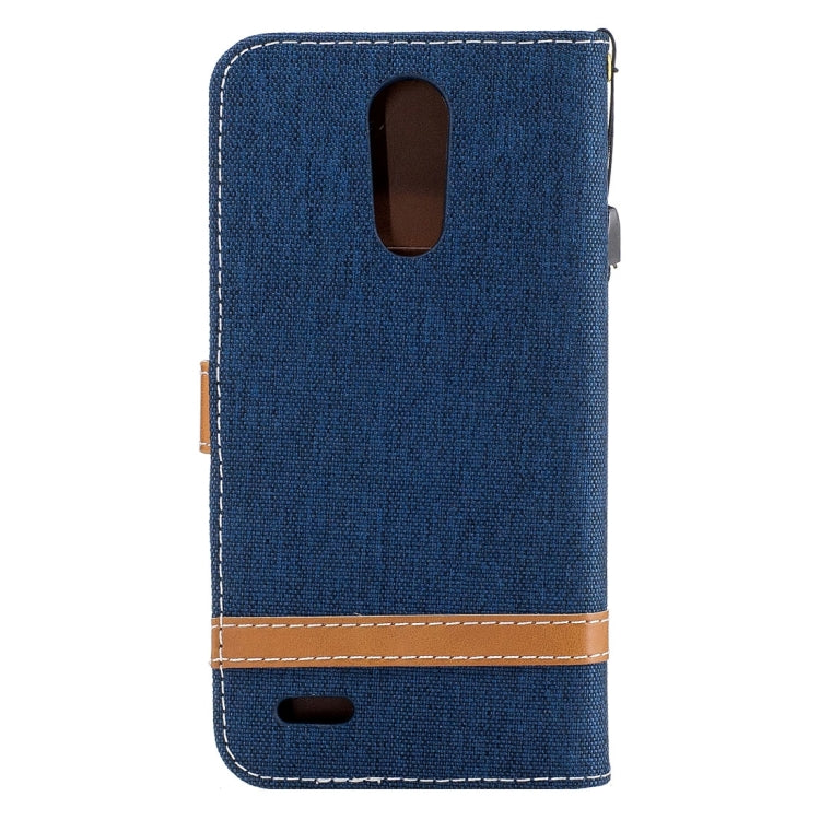 For LG K10 (2017) Denim Texture Leather Case with Holder & Card Slots & Wallet & Lanyard