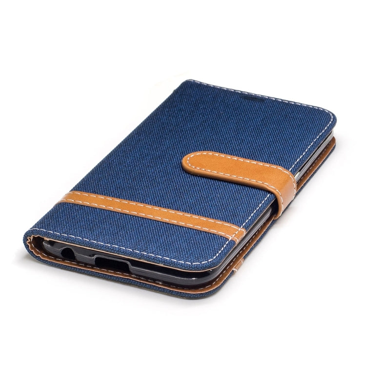 For LG K10 (2017) Denim Texture Leather Case with Holder & Card Slots & Wallet & Lanyard