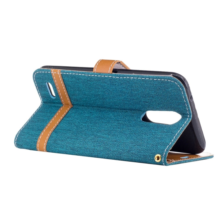For LG K10 (2017) Denim Texture Leather Case with Holder & Card Slots & Wallet & Lanyard